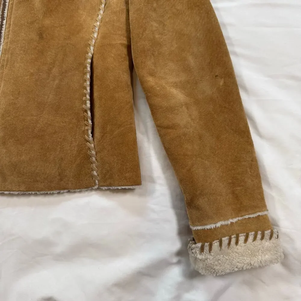 Vintage Y2K Wilsons Leather Pelle Studio Jacket Suede faux fur womens size small - Picture 5 of 16